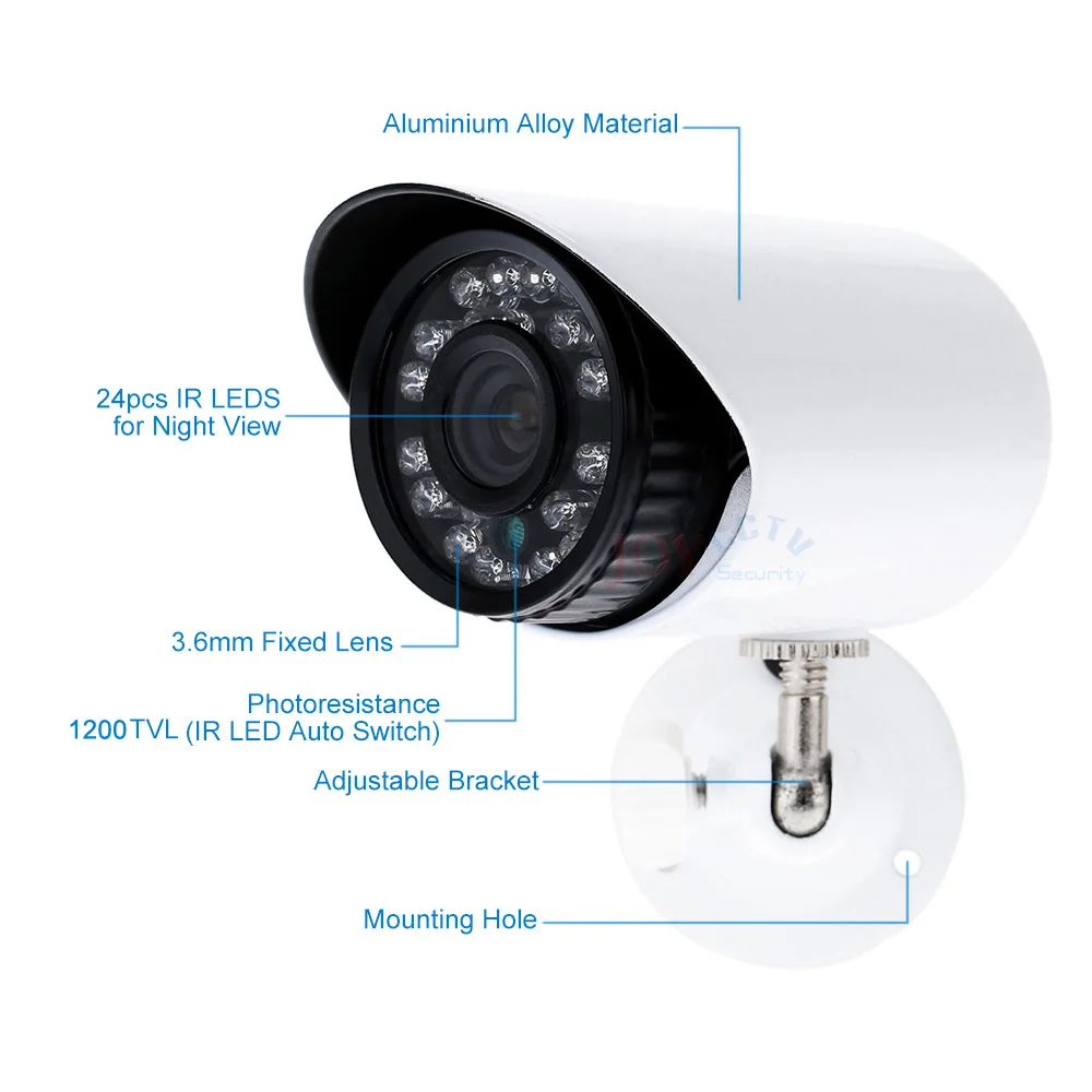 Домашняя система видеонаблюдения JORANK HD 720 МП 1200TVL 4-канальный комплект AHD CCTV DVR 960 P H