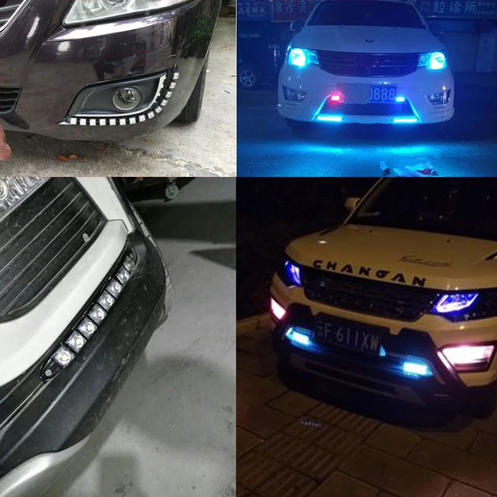 Оптовая продажа 2 шт./компл. 9 светодиодов мягкие дневные ходовые огни плавный