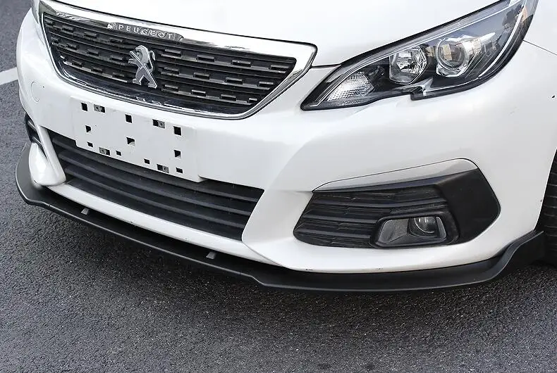 Для peugeot 308 защита выхлопного отверстия переднего бампера спортивный пластиковый материал автомобиля Краш Лопата Черный Fit- peugeot 308