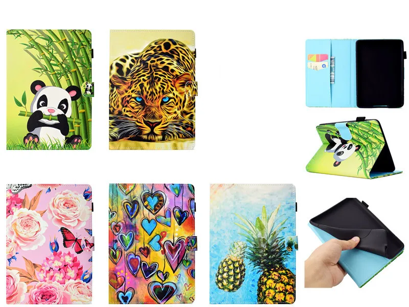 Новый чехол с принтом для Kindle Paperwhite Smart PU кожаный Funda Amazon 1 2 3 6 &quotПодставка