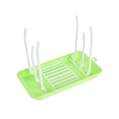 Зеленый Bottle Dry Rack Baby Bottle Drain Drying Racks Blue Pink Baby Bottle Cleaning Dryer Drainer Drying Rack Feeding Cup Holder - Цвет: Зеленый