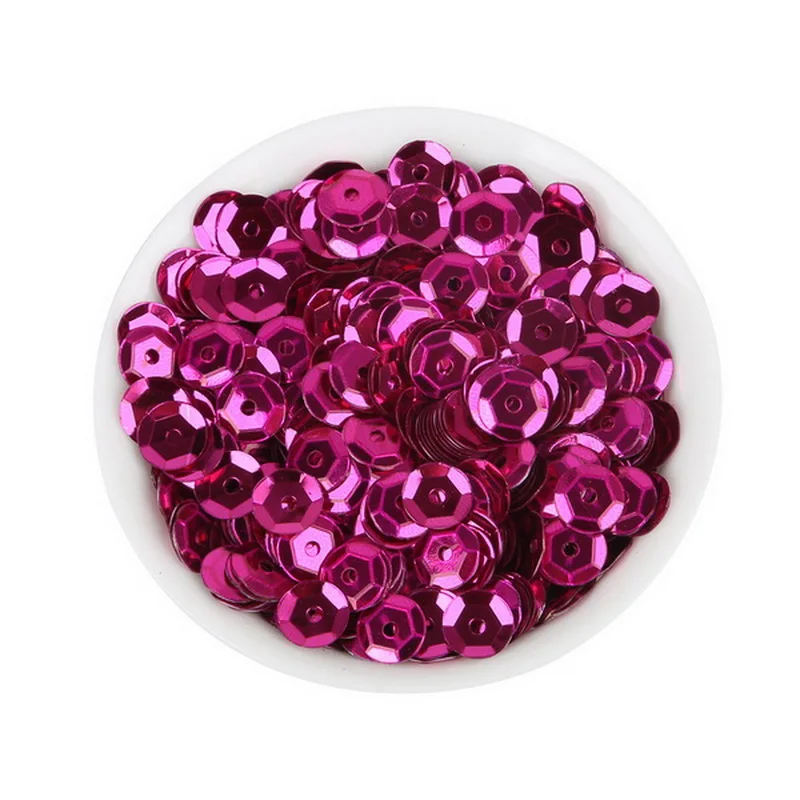 Fuchsia 1200 шт 6 мм Блестки из ПВХ круглые рассыпчатые Блестки для шитья, украшения, поделки, аксессуары для одежды - Цвет: Fuchsia