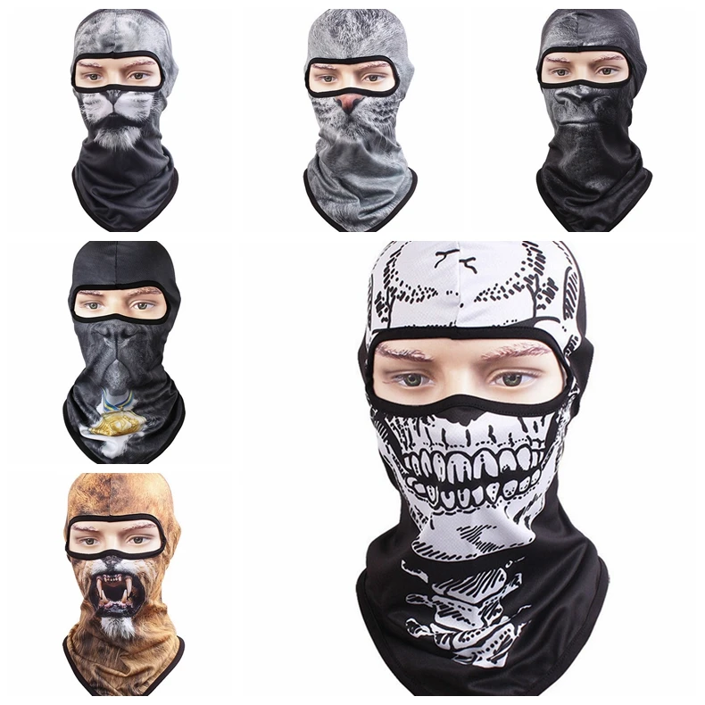 Ветрозащитная дышащая 3D маска для лица с животными зимняя теплая шеи Балаклава
