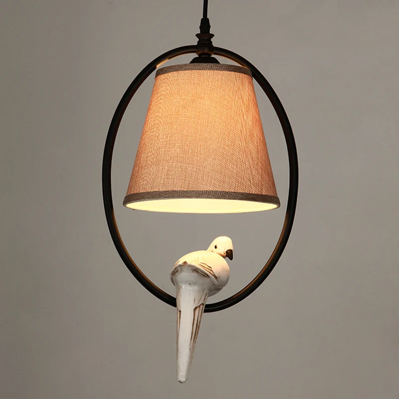 

American iron bird cage pendant light living room bedroom hanging lighting