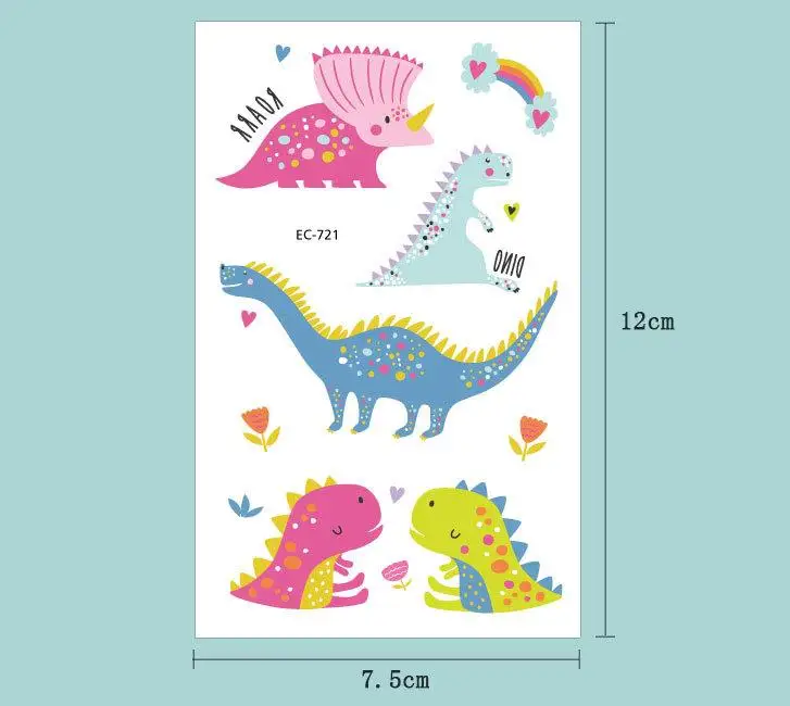 10 листов водостойкая тату наклейка в виде динозавра|Украшения своими руками для
