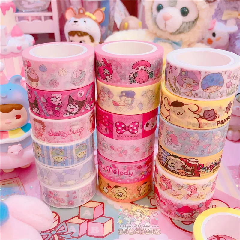 2 шт./лот, мультик, моя мелодия, маленькие звезды-близнецы, Cinnamoroll, Васи, лента, сделай сам, японская бумага, декоративная маскирующая лента, наклейки
