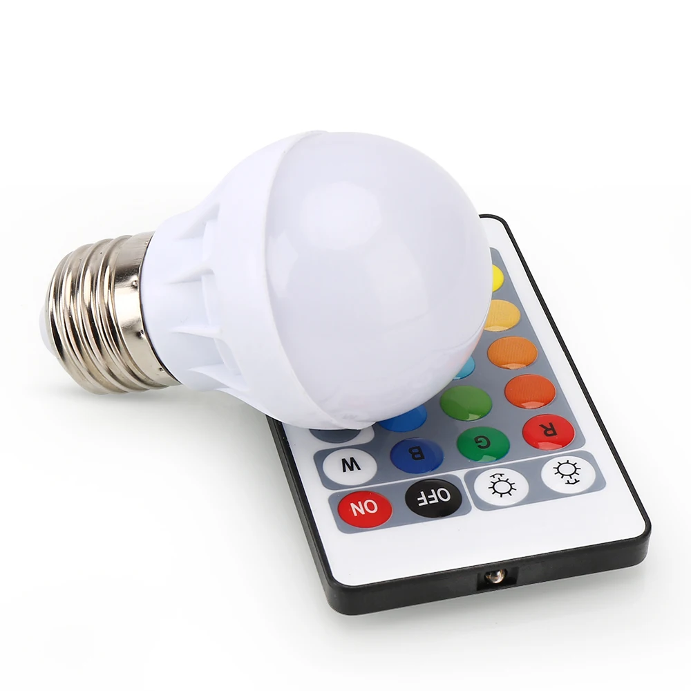 4 шт./лот светодиодная цветная лампа E27 RGB для внутреннего освещения с пультом