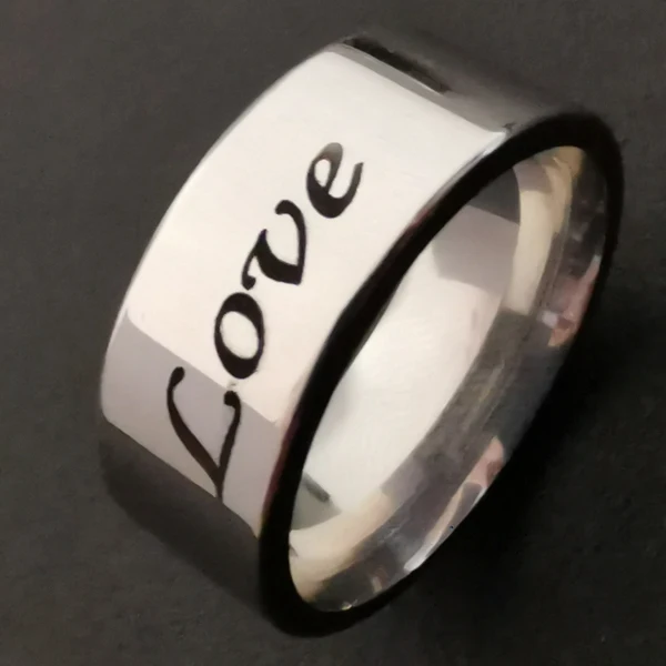 Простой нержавеющей стальные кольца ювелирные изделия любовь для мальчика друга