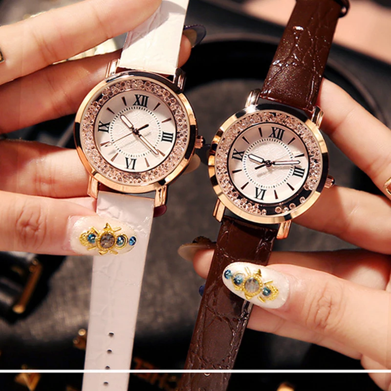 Женские часы с бриллиантами роскошный дизайн циферблата модное платье торговая