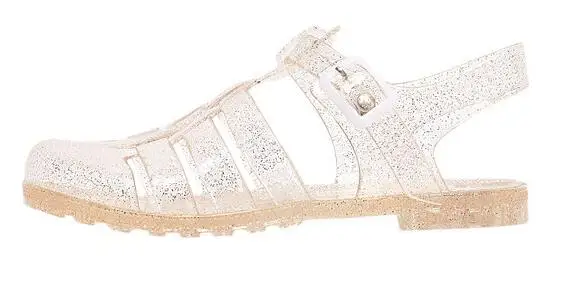 Женские сандалии желе на плоской подошве с кристаллами|Боссоножки и сандалии| |