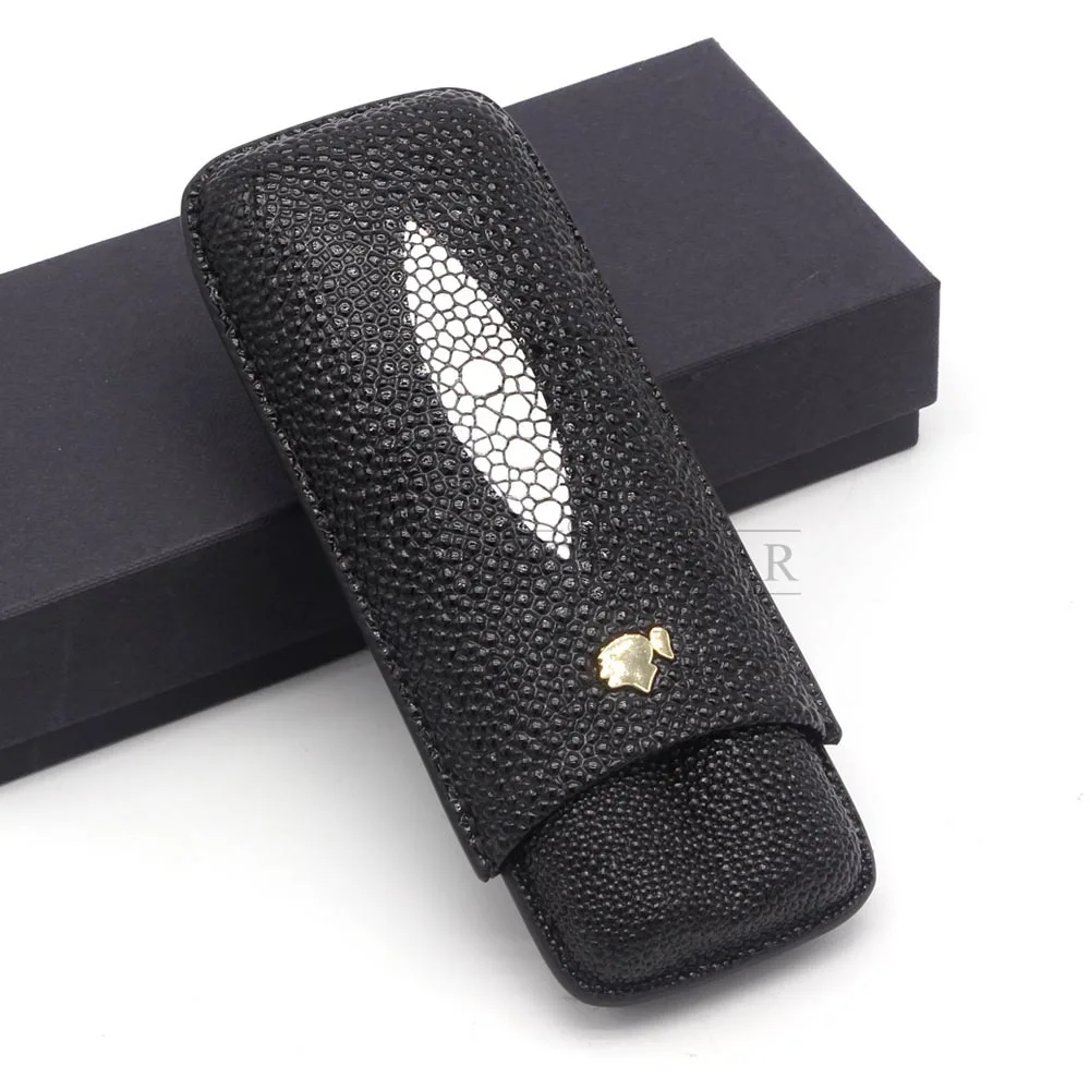 BC-23D COHIBA гаджеты портативный дорожный Чехол для сигар 3 сигары держатель трубки мини кожаный хьюмидор с подарочной коробкой - Цвет: BC-23D