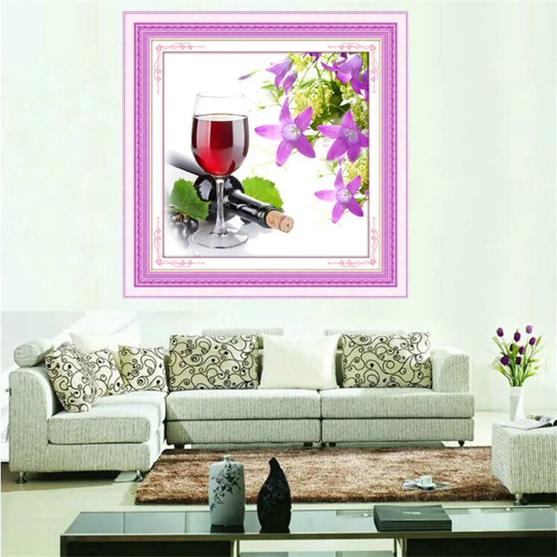 Горячая продажа 5d Diy Алмазная вышивка фиолетовые цветы круглые стразы рукоделие