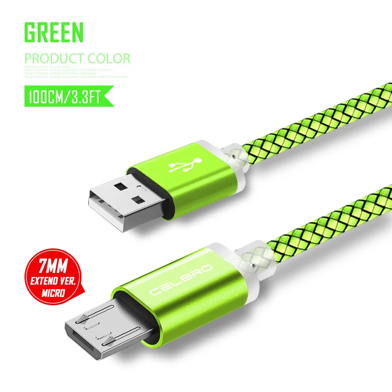 10 мм удлиненный микро usb кабель для зарядки, шнур для зарядки Android для Xiaomi Redmi 5 Plus Note 4X LG G4 Q7 Doogee X20 X10 X30 S60