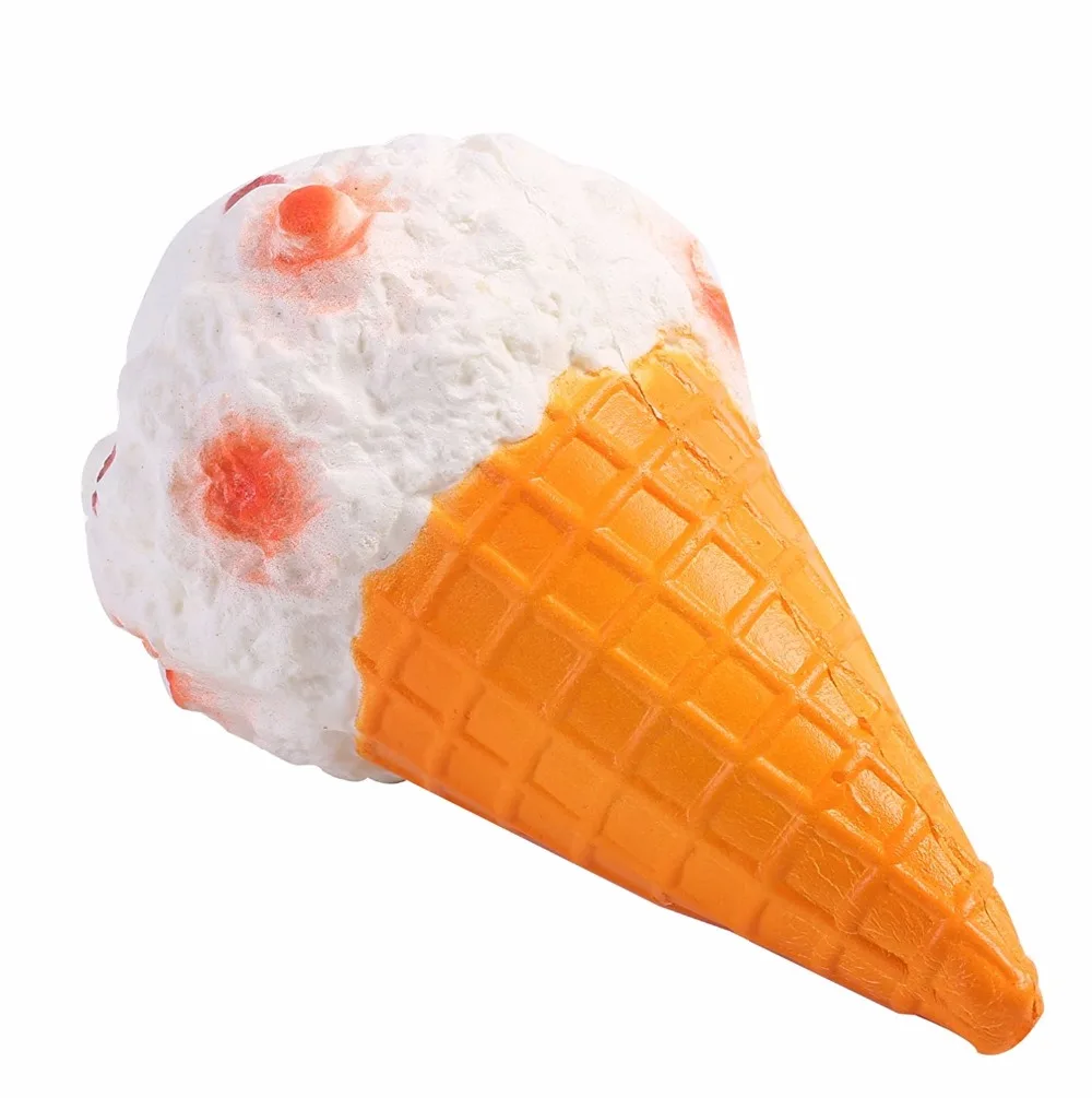 Mskwee Squishy ice Cream Cone Jumbo Cute Slow Rising Soft Squishes Lovely Phone Straps Stress Relief Squeeze Toy Home Decor Gift | Игрушки и