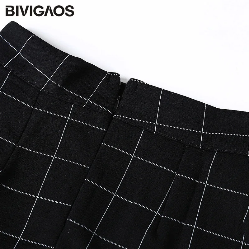 Bivigaos лето стиль Модно Простота Винтаж плед мини юбка джинсовая юбка нерегулярные джинсовые короткие юбки мини юбка для женщин Сексуально
