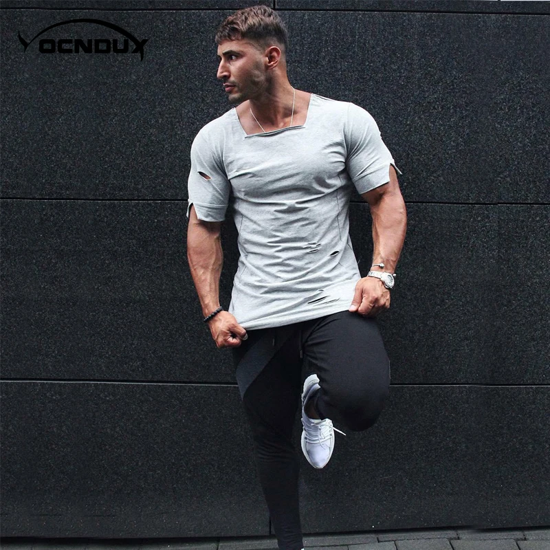 Yocndux Модные мужские спортивные штаны для фитнеса, бега, бодибилдинга, тонкие хлопковые брюки, тренировочные брюки для спортзала, штаны для бега