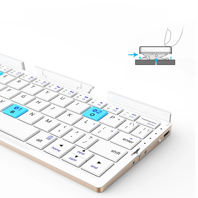 НОВАЯ Портативная Складная bluetooth клавиатура с возможностью зарядки для IOS и android