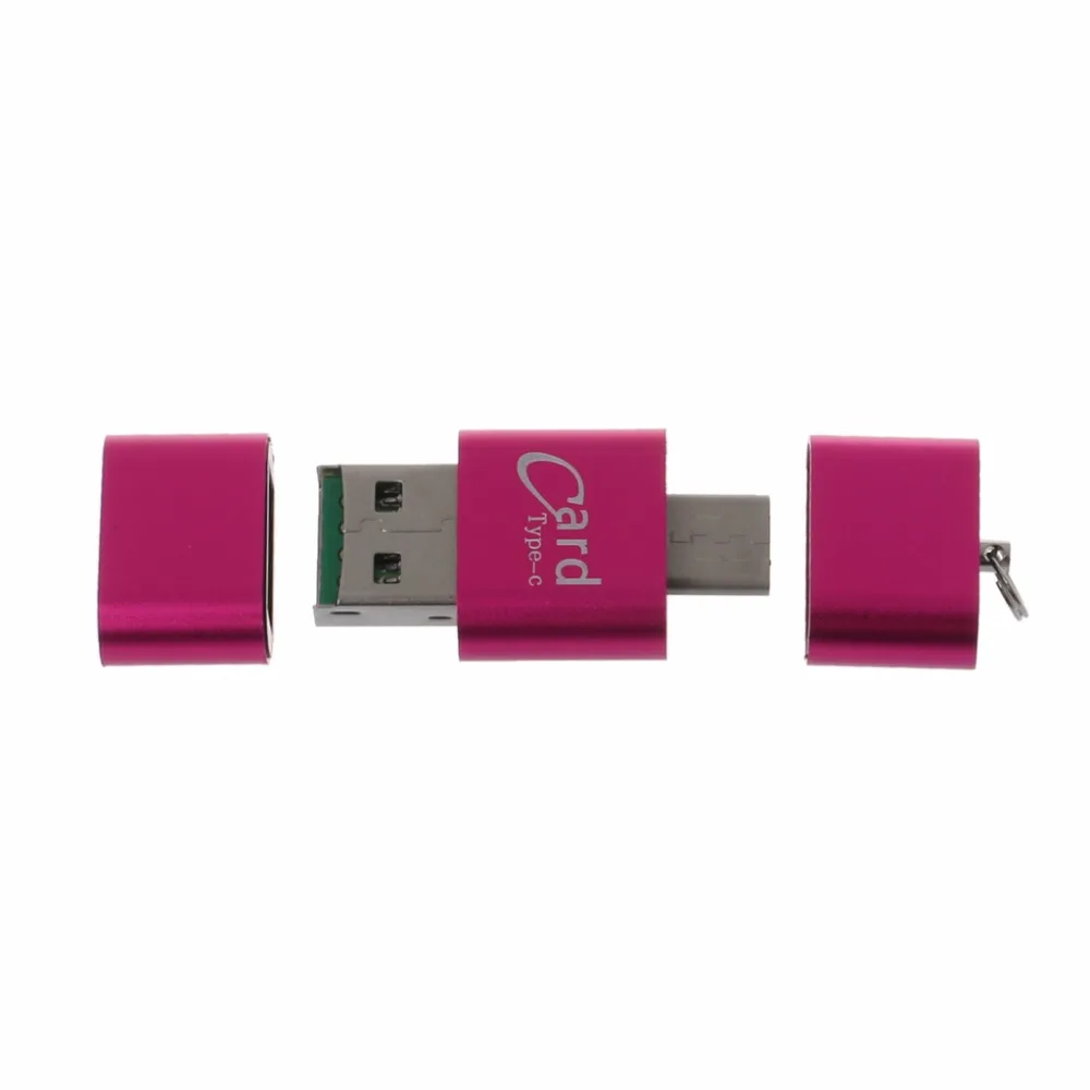 Универсальный 3 в 1 OTG type-C кард-ридер USB 3,0 на 2 слота TF SD для телефонов планшетных ПК с функцией OTG черный/золотой/розовый