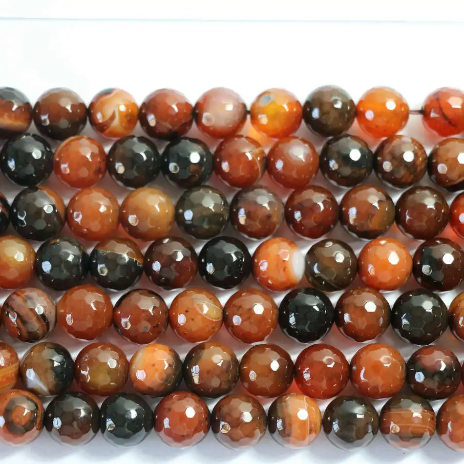 

Natural dream stone agat carnelian onyx 6mm 8mm 10mm 12mm stone faceted round loose beads making gift A23