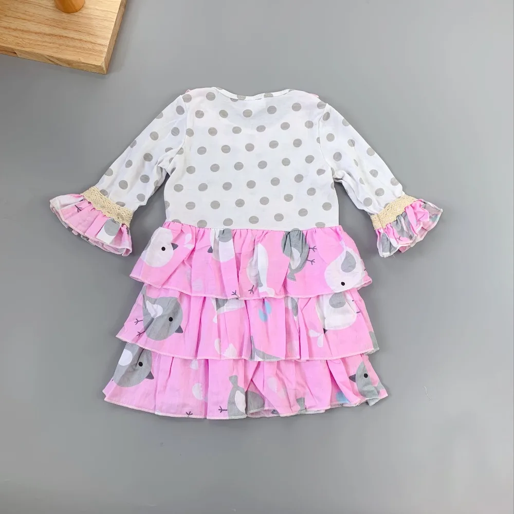 Наряды для маленьких девочек из 100% хлопка с короткими рукавами платье принцессы