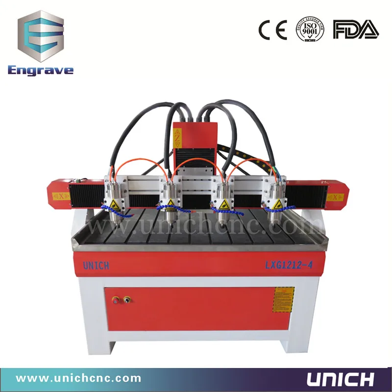 Четыре шпинделя! cnc Акриловые/дерево гравировальный станок/4 оси фрезерный станок