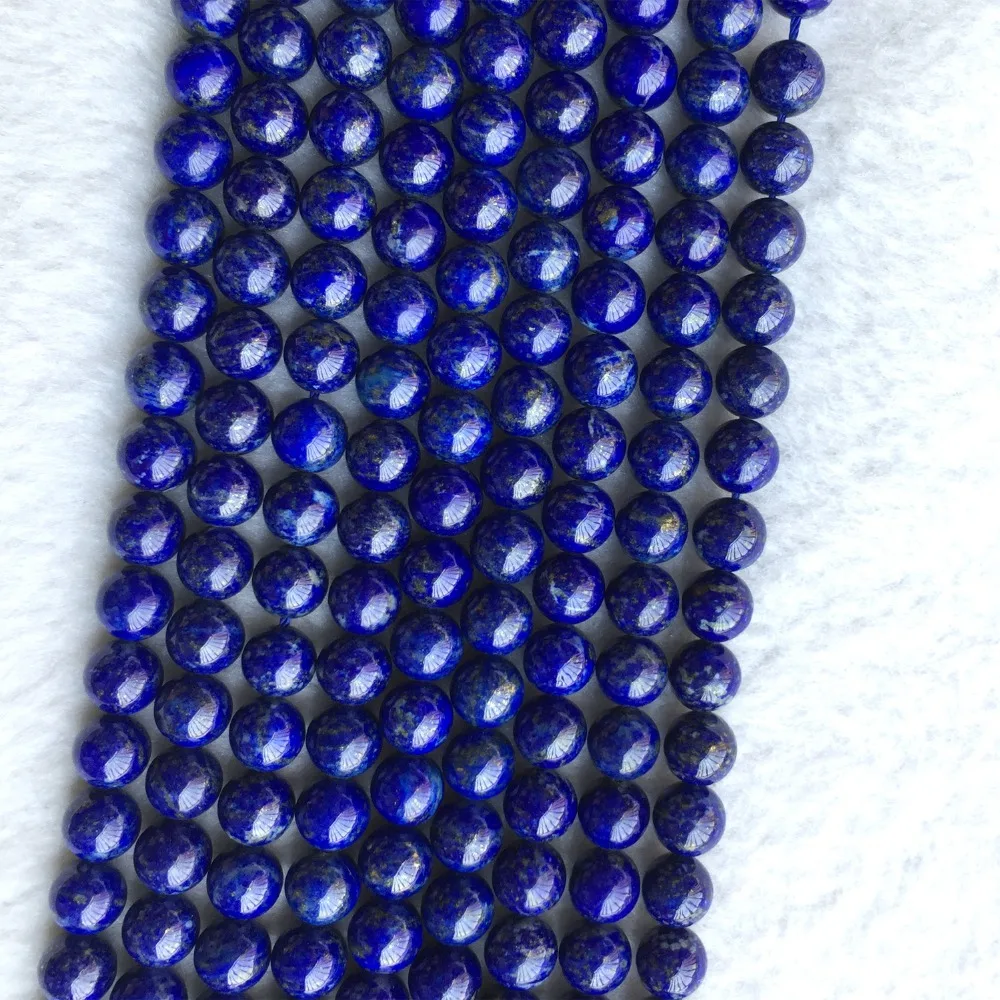 Высококачественные Натуральные Темно-Синие Ляпис-Лазурит Гладкие Круглые