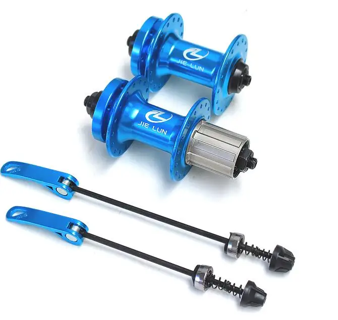 blue hub a pair JIELUN велосипедные концентраторы 2 Герметичный Подшипник алюминиевый сплав casette дисковый тормоз 32 отверстия горный велосипед концентратор с быстроразъемным - Цвет: blue hub a pair
