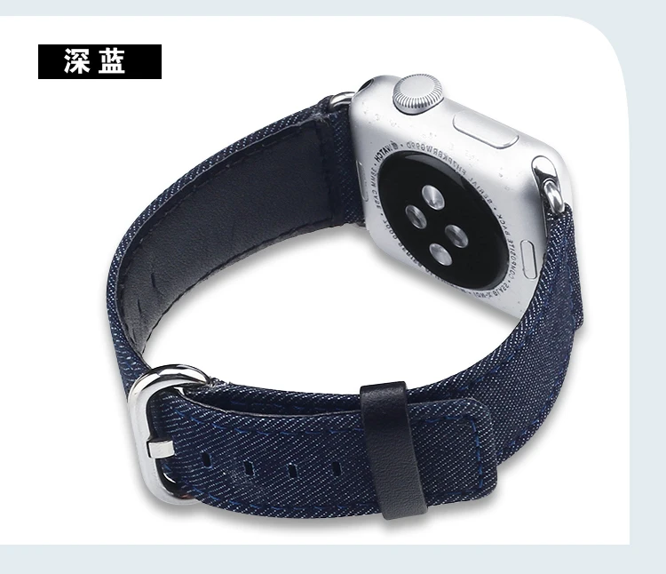 Синий джинсовый браслет, тканевый ремешок для Apple Watch, ремешок 44 мм, 42 мм, 40 мм, 38 мм, спортивные джинсовые ремешки для часов iWatch, серия 1, 2, 3, 4, 5