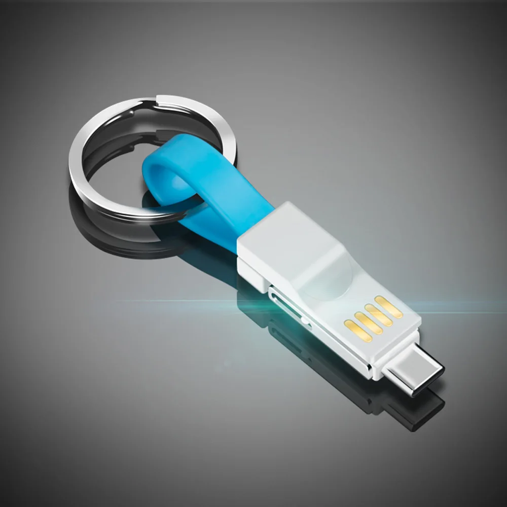 3 в 1 портативный брелок для ключей USB кабель передачи данных iPhone Micro usb type C Быстрая