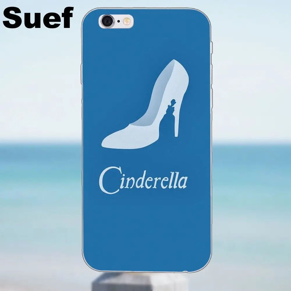Принцесса Золушка прозрачная обувь замок для iphone 4 4S 5 5S 5C SE 6 6 S 7 8 Plus x Samsung galaxy A3 A5 J1 J3 J5 J7