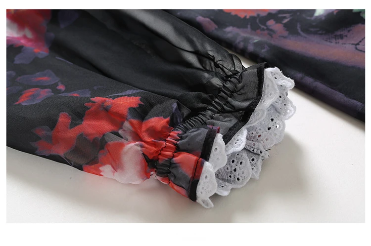 S-XL Women 2018 Summer Runway Blusas Feminina Angel Fashion Blouse Shirt Long Sleeve Silk Printing Painting Sexy Plus Size Top |