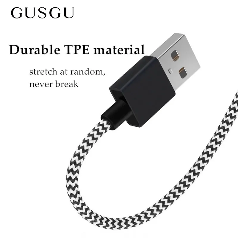 Usb-кабель GUSGU type C для быстрой зарядки samsung S9 S8 Note 9 8 для Xiaomi mi8 mi6, нейлоновый usb-кабель для передачи данных для huawei