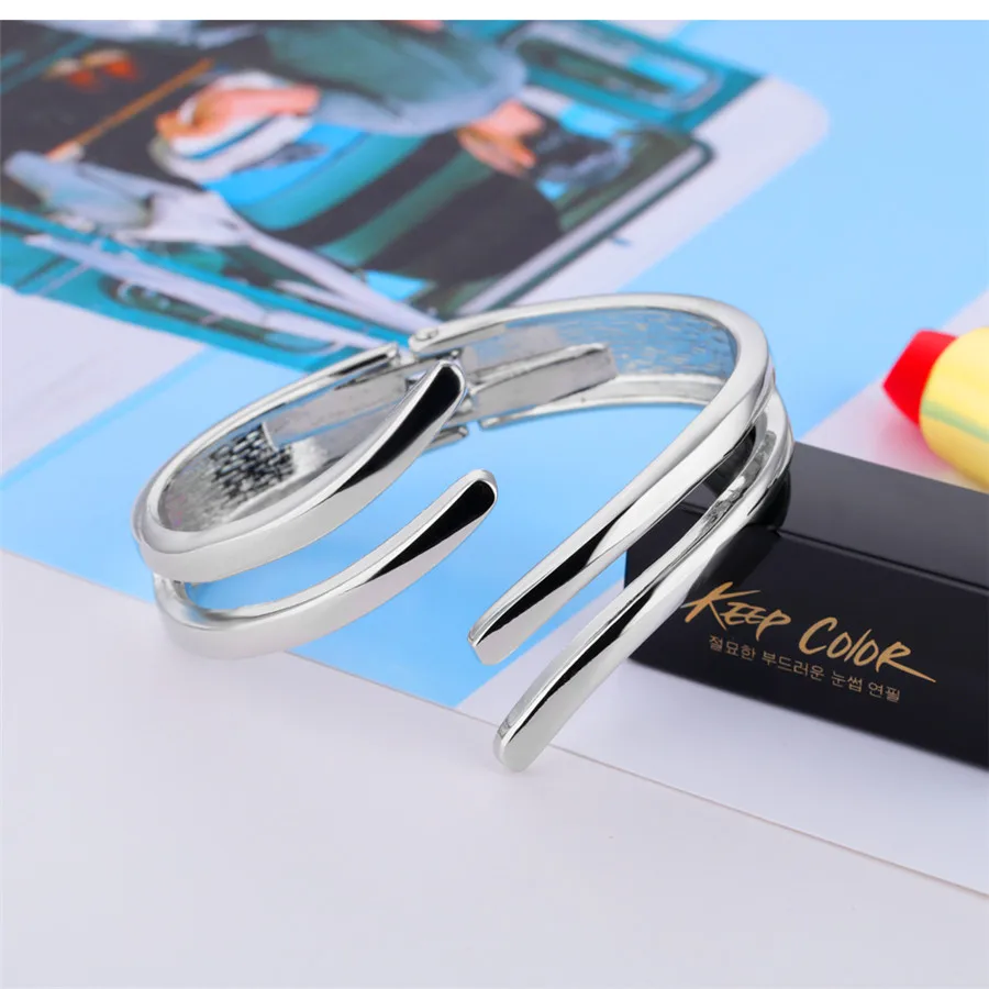 XQNI Occident Style Smooth Opening Bangle Fashion For Women Street Shooting Modeling Accessories Jewelry Birthday Gift | Украшения и