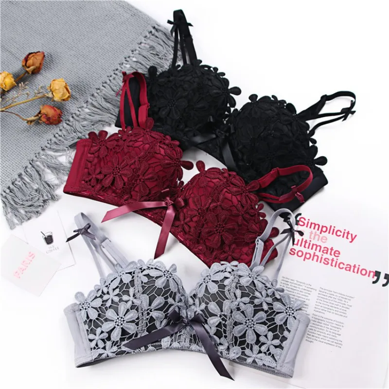 Sexy Padded Push Up Lace Bras Cotton Low Waist Panties Suits Women Bra Sets | Женская одежда