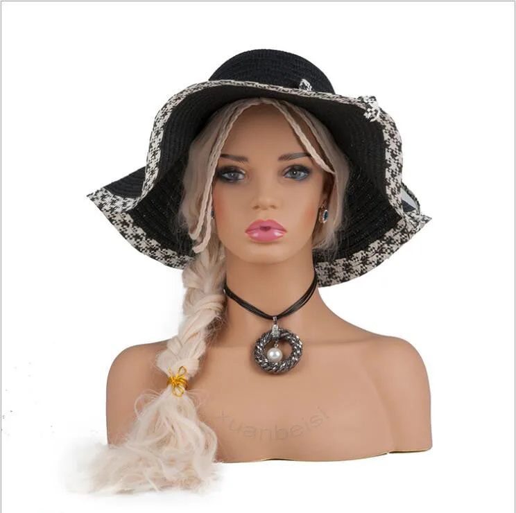 European Female Realistic Wig Head Bust Sale For Hair Wig Jewelry Hat Earrings Scarf Display Manikin body Dummy  Mannequin Head