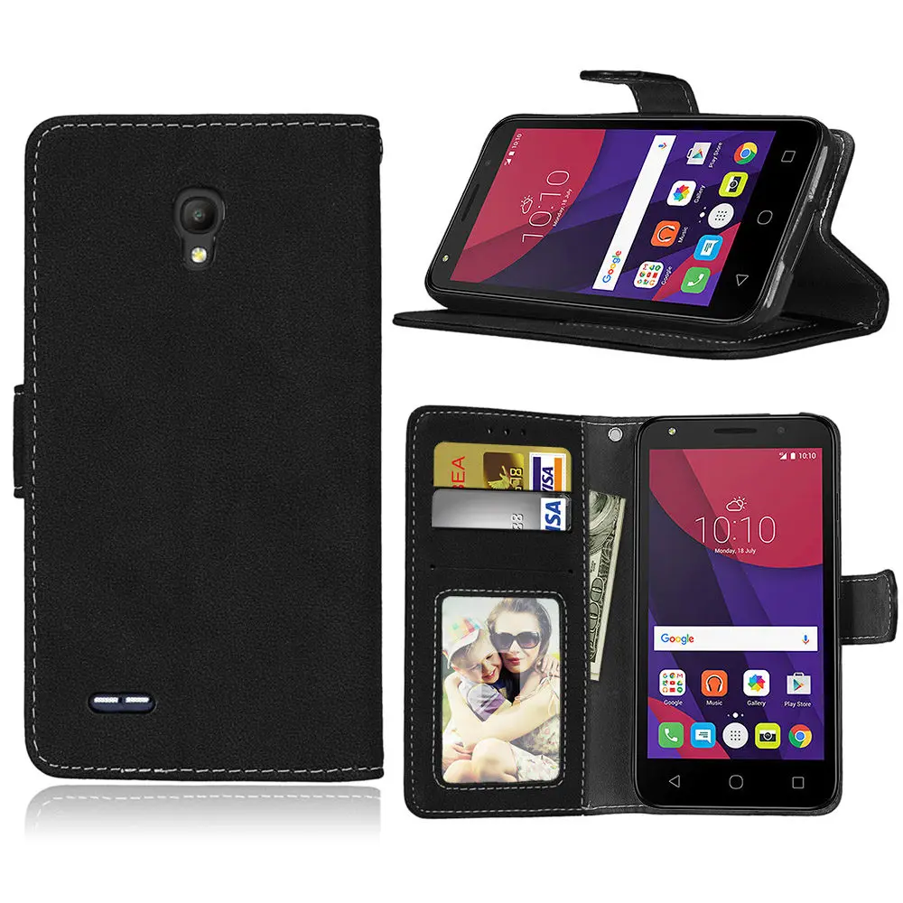 Роскошные Матовые чехлы бумажники из искусственной кожи для Alcatel GO PLAY/IDOL 4/PIXI 4 5 0