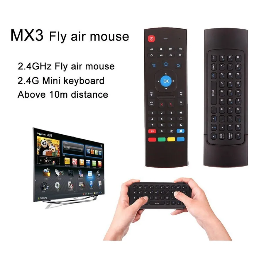 MX3 Fly Air Mouse пульт дистанционного управления Беспроводная мини клавиатура 2 4 ГГц