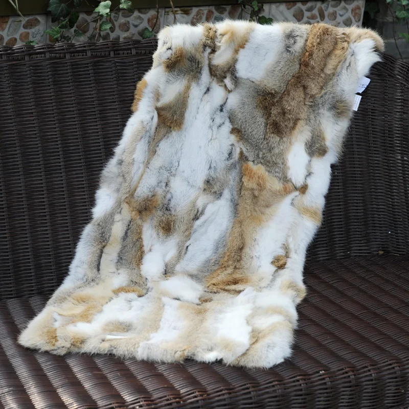 Comprare CX-D-18D Personalizzato Colore Naturale Del Coniglio Reale Fur Divano Copertura Tappeto Letto Coperta Asciugamano Pelliccia Sirena Coperta Divano Decorativo