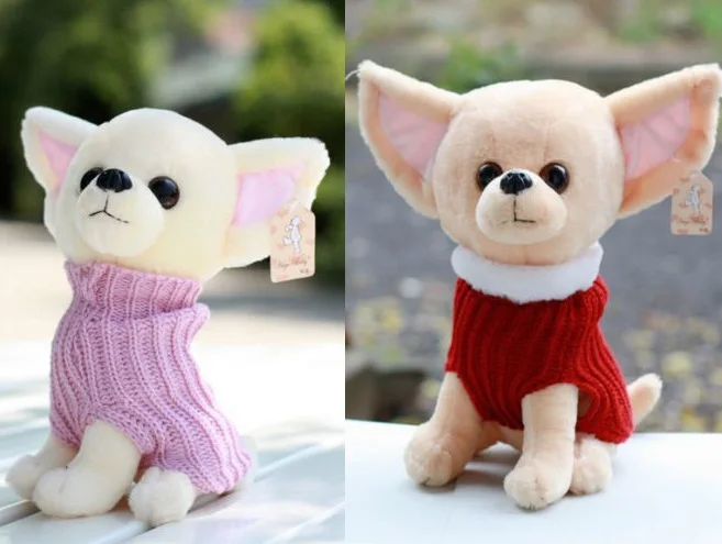 

Candice guo plush toy stuffed doll little sweater cute chihuahua pet dog puppy creative children birthday gift Christmas present
