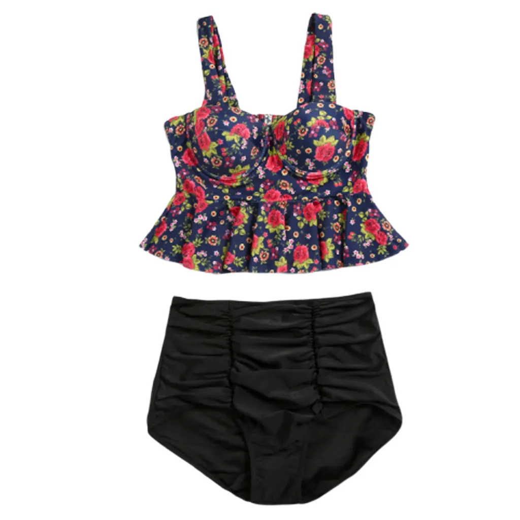 SAGACE костюмы из двух частей гофрированная юбка купальники плюс размер купальник