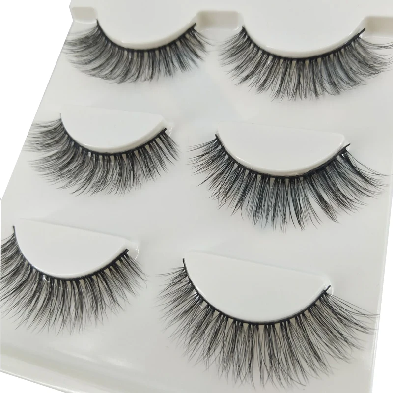 

6pair/2boxs Natural Crisscross False Eyelashes Soft Cotton Thread Messy 3D Stereo Short False Eyelashes Dating Fake Eyelashes