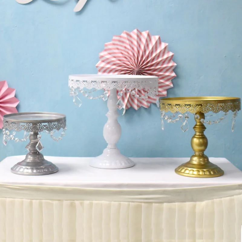 Новый стиль три цвета металлическая для подставки пирожных с украшением в виде