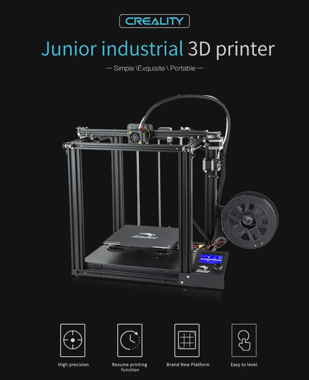 Creality3D Ender-5 3d принтер Junior Industrial с Landy стабильная мощность, V1.1.3 материнская плата, магнитная пластина сборки, выключение питания