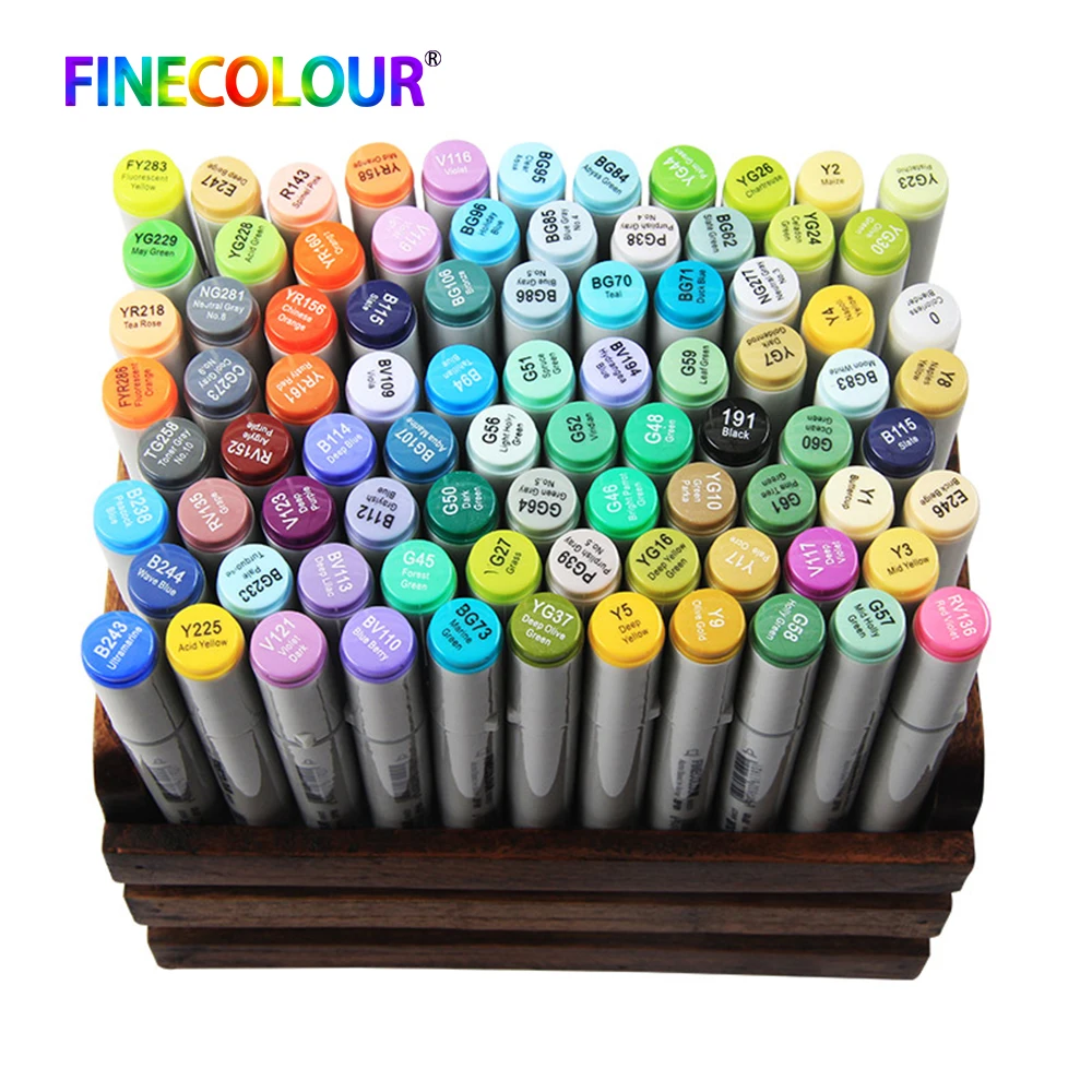 Finecolour 30/40/50/60/160 комплект яркие и профессиональный эскиз постоянного художественный Маркер для белой доски для маркеры манги для рисования