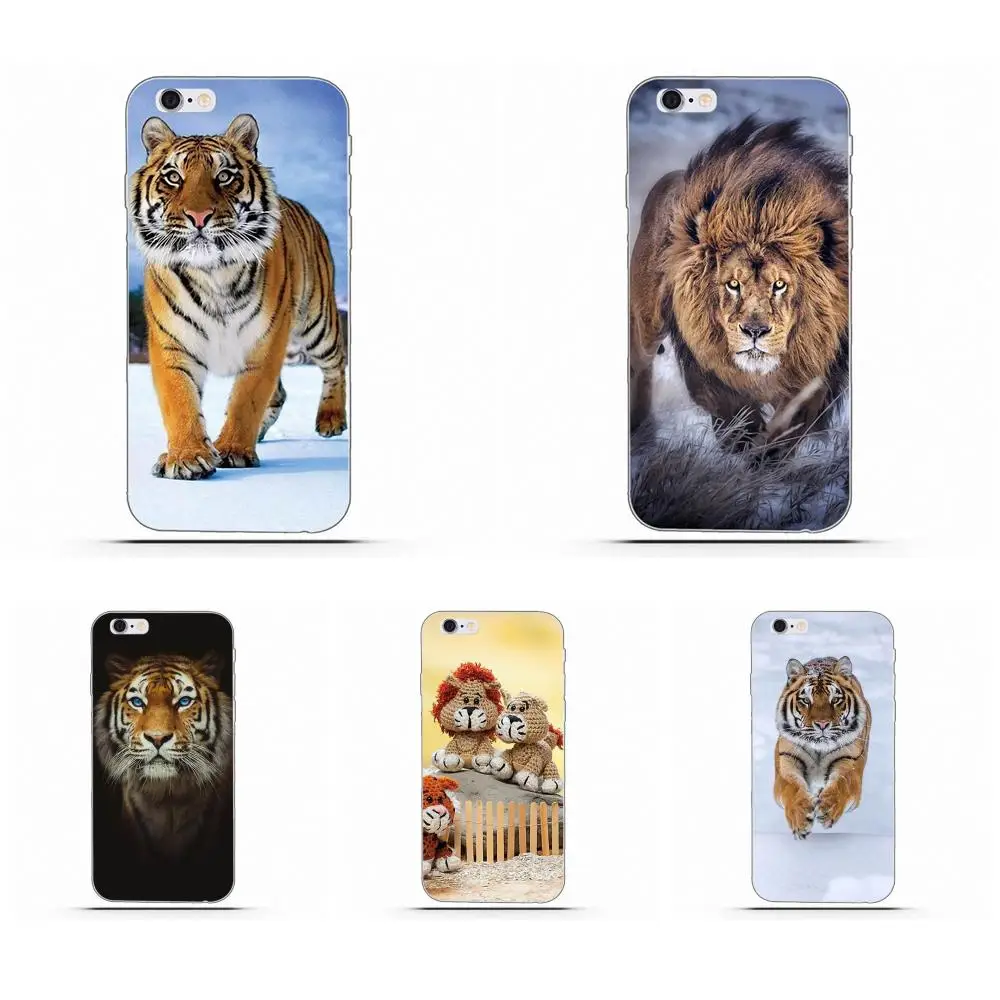 Чехол Wexoeq Lion And Tiger из ТПУ с индивидуальным узором для Huawei Honor 5A 5X 6A 6X 7X 9 V8 V10 Mate 7 8 10 P9