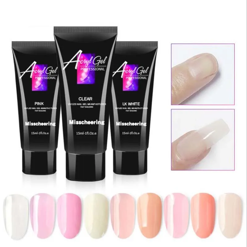 

15ml Poly Nail uv Gel Finger Extension Crystal Jelly Crystal gel Nail Gel Camouflage UV LED Hard Gel Acrylic Building Gel
