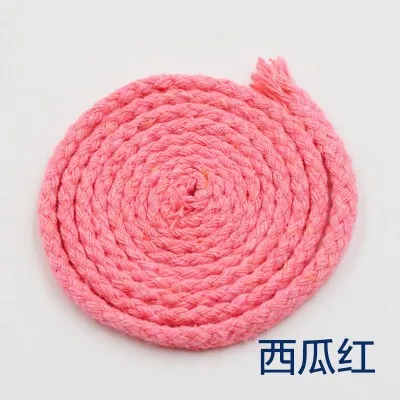 dark pink 5 ярдов 6 мм хлопчатобумажная веревка для рукоделия, декоративная витая веревка для украшения ручной работы, шнурок для рукоделия - Цвет: dark pink
