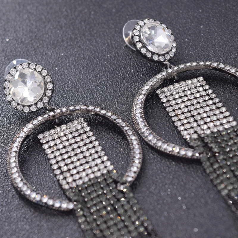 Рождественские подарки стразы свадебные серьги-капли градация многоцветный