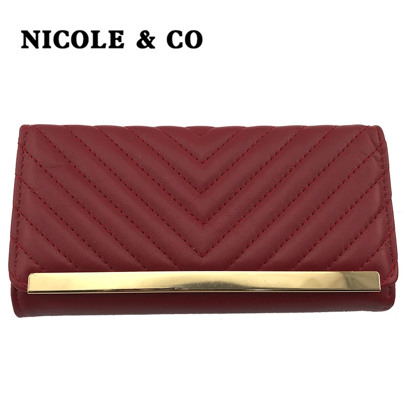 

NICOLE & CONEW Women Wallets PU Leather Long Style Card Holder Money PurseFashion Female Hand Phone Bag