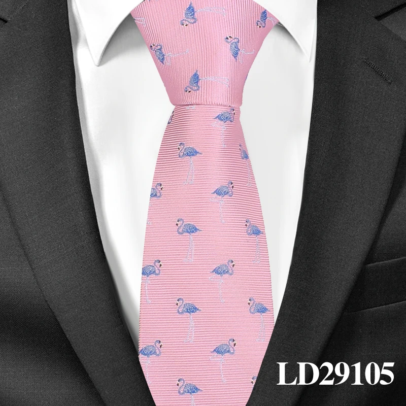 LD29105 Мультяшный галстук на шею для мужчин, полиэфирный жаккардовый галстук с животными, деловые свадебные костюмы, 6 см., узкие галстуки, тонкий мужской галстук Gravatas - Цвет: LD29105